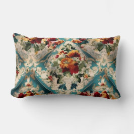 Den italienska Blommigten Damask Whimsical Mönster Lumbarkudde