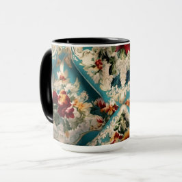 Den italienska Blommigten Damask Whimsical Mönster Mugg