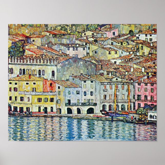 Den italienska byn Malcena vid Gardasee av Klimt Poster (Framsidan)