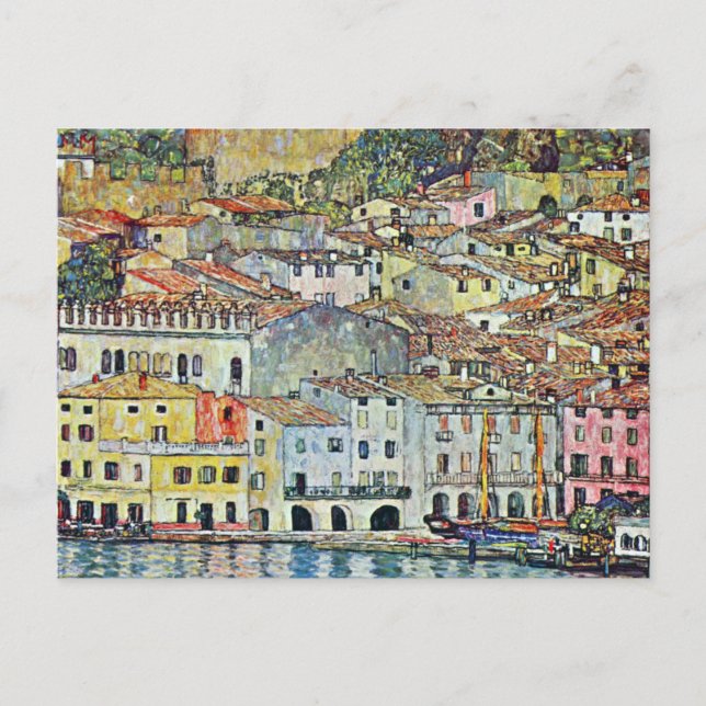 Den italienska byn Malcena vid Gardasee av Klimt Vykort (Framsida)