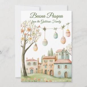 Den italienska byn Påsk Buona Pasqua Julkort