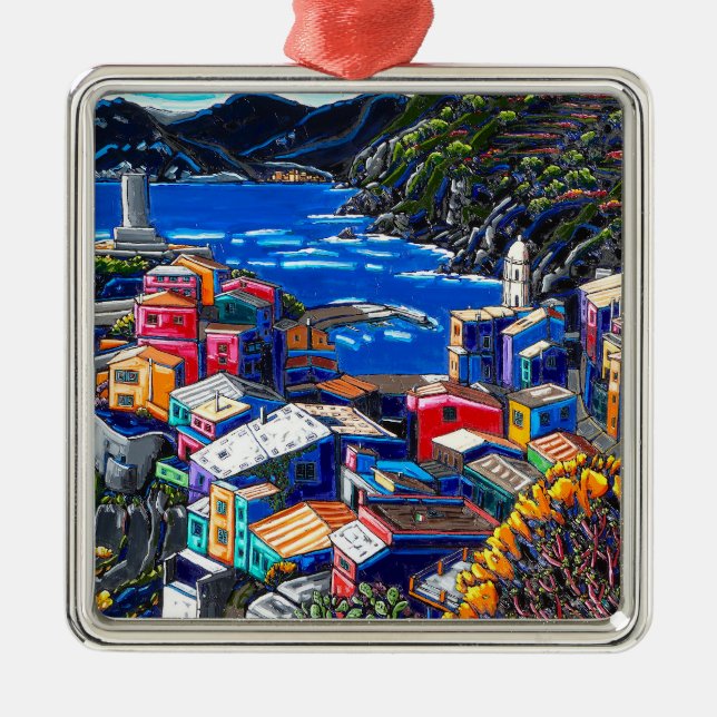 Den italienska byprydnaden julgransprydnad metall (Framsidan)