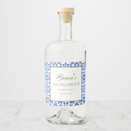 Den italienska etiketten Blue and White Bacheloret Spritflaskor Etikett