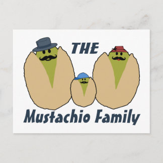Den italienska familjen Mustachio Vykort
