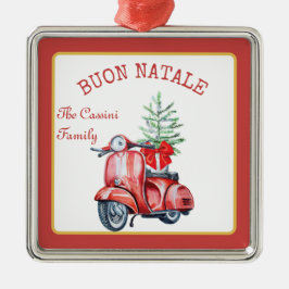 Den italienska familjen Namn Buon Natale Anpassnin Julgransprydnad Metall