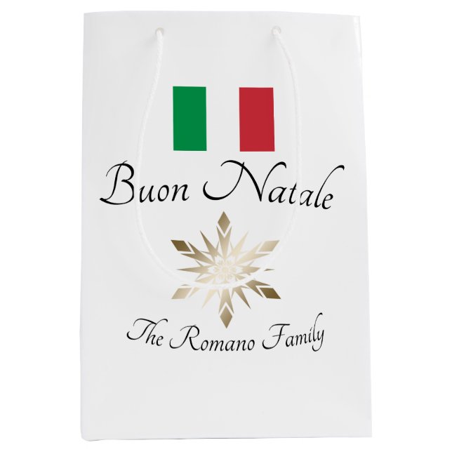 Den italienska familjen Namn Buon Natale Flagga oc (Framsidan)