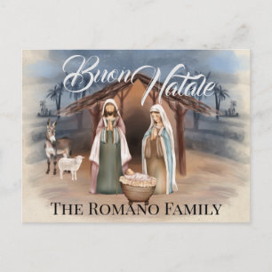 Den italienska familjen Namn Buon Natale Ntivity S Vykort