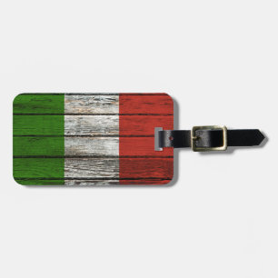 Den italienska flagga med grovt Wood korn Bagagebricka