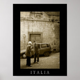 Den italienska gatuscenen sepia och svart poster u
