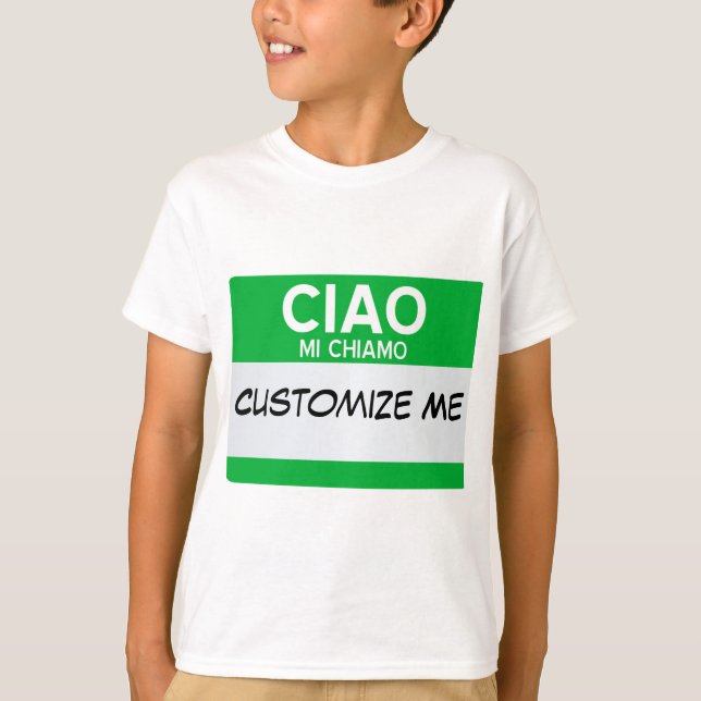 Den italienska Hejen Mitt Namn är ... Anpassade T Shirt (Framsida)