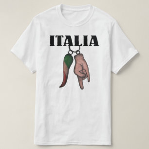 DEN ITALIENSKA HORNEN OCH RÄCKER T-SKJORTAN, DET T SHIRT