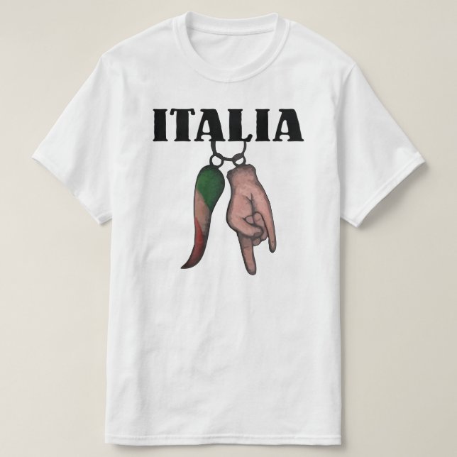 DEN ITALIENSKA HORNEN OCH RÄCKER T-SKJORTAN, DET T SHIRT (Design framsida)
