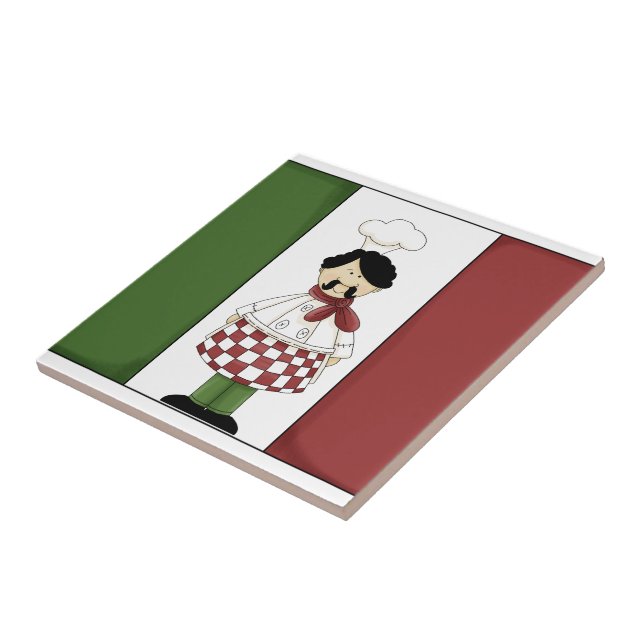 Den italienska kocken #2 med flagga belägger med kakelplatta (Sidan)