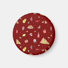 Den italienska maten mönster. Sömlös italiensk mat Magnet