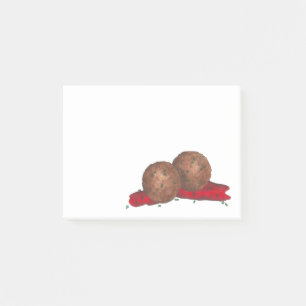Den italienska matlagningsmetoden Meatbollar Marin Post-it Block