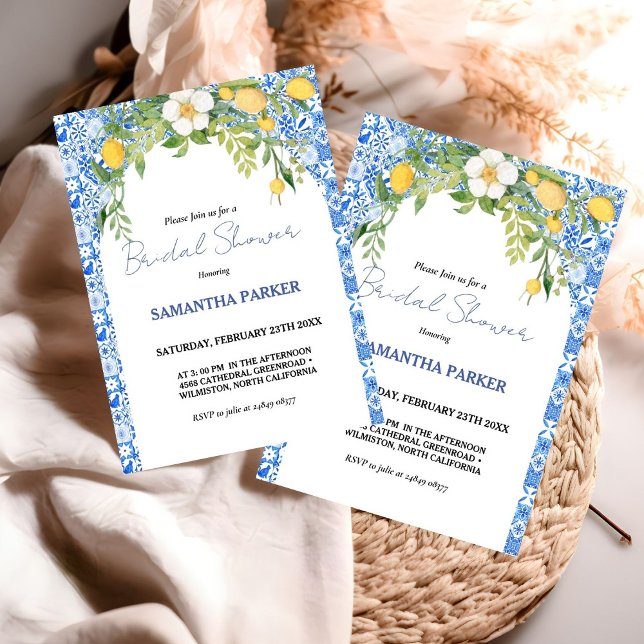 Den italienska Möhippan Lemon Blue Mediterranean Inbjudningar (Skapare uppladdad)
