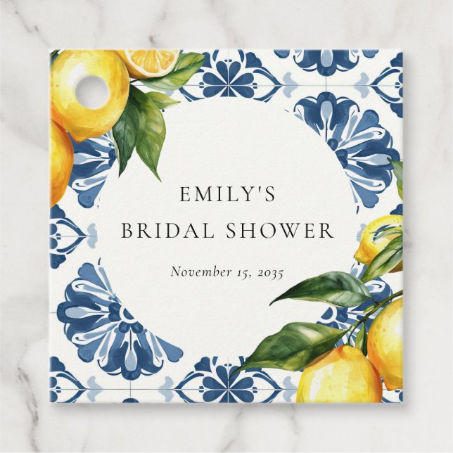 Den italienska Möhippan Lemon Citrus Positano Gåvor Etiketter (Framsida)