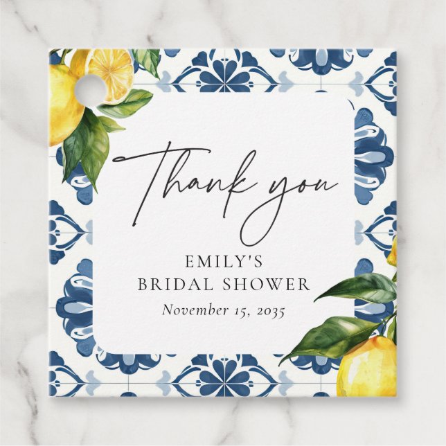 Den italienska Möhippan Lemon Citrus Positano Gåvor Etiketter (Framsida)