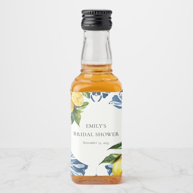 Den italienska Möhippan Lemon Citrus Positano Spritflaskor Etikett (Framsida)