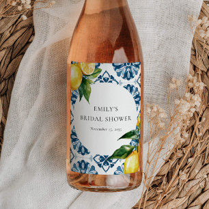 Den italienska Möhippan Lemon Citrus Positano Vinflaska Etikett