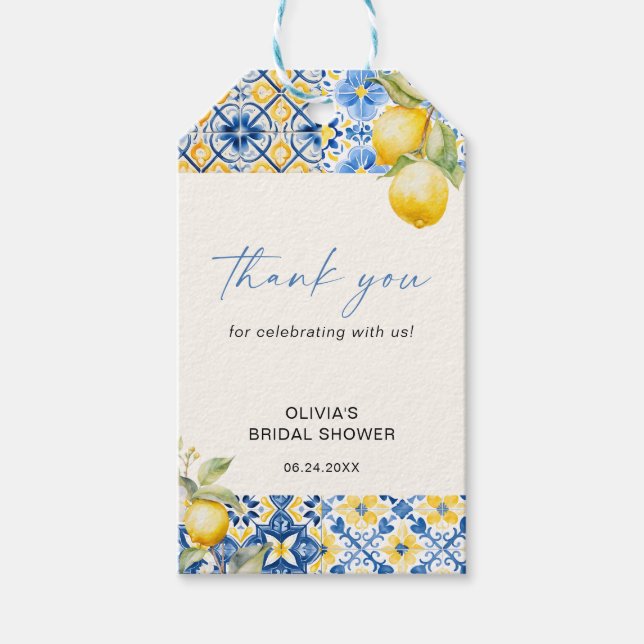 Den italienska Möhippan Tiles Lemon i Medelhavet Presentetikett (Framsidan)