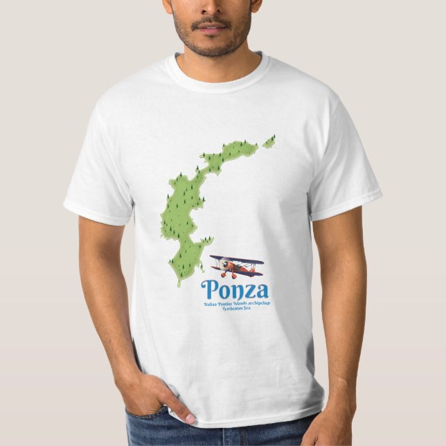 Den italienska ön karta. t shirt (Framsida)