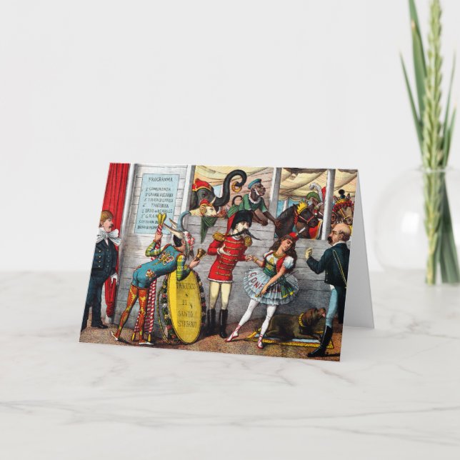 Den italienska politiska Tecknaden för cirkusartis Kort (Framsida)