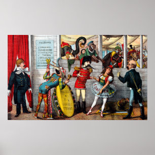 Den italienska politiska Tecknaden för cirkusartis Poster