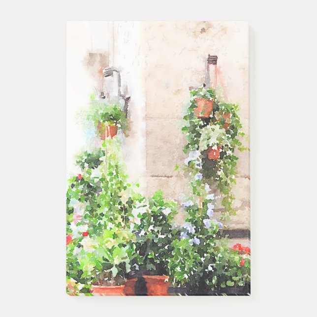 Den italienska vattenfärgblomman marknadsför post-it block (Framsida)