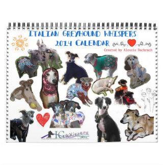 Den italienska vinthunden viskar kalender 2014
