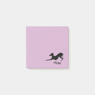 Den italienska vinthundhunden postar det post-it block