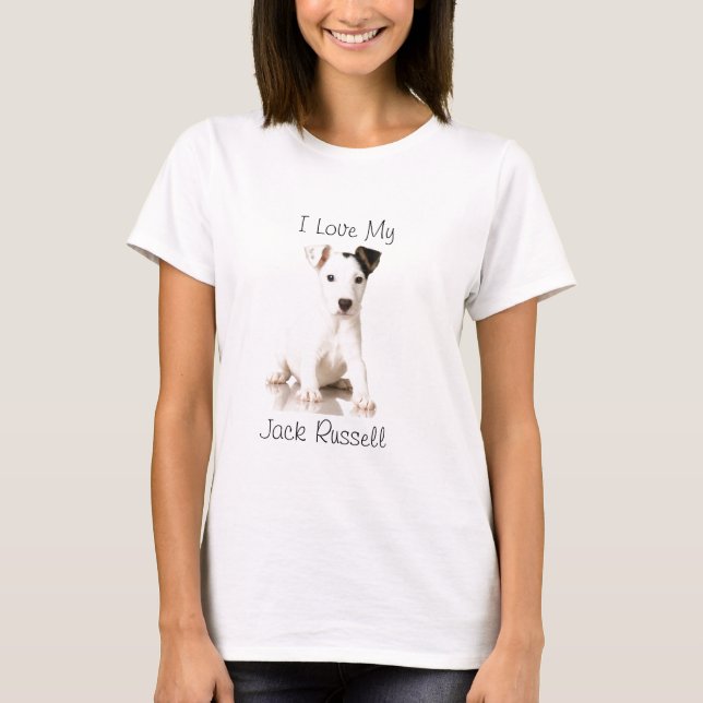 Den jackRussel valpen fotograferar T Shirt (Framsida)