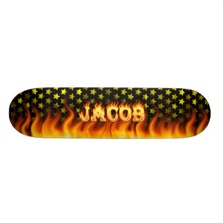 Den Jacob skateboarden avfyrar och flammar design Skateboard Bräda 20,5 Cm