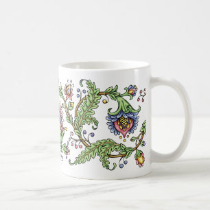 Den Jacobean blommigten skrivar och Kaffemugg