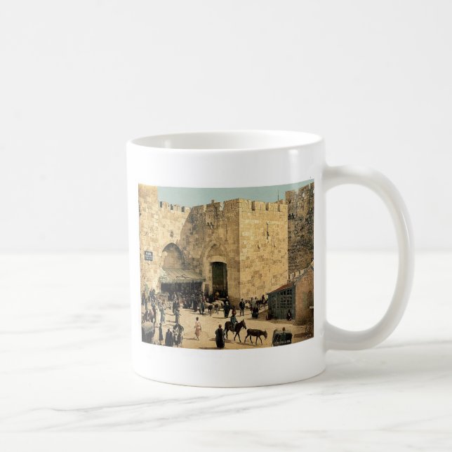 Den Jaffa grinden, Jerusalem, heligt Kaffemugg (Höger)
