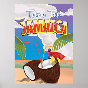 Den Jamaica tecknaden reser affischen Poster