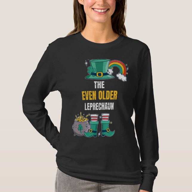 Den jämna äldre Lebrechaun St patrick's day Matchi T Shirt (Framsida)
