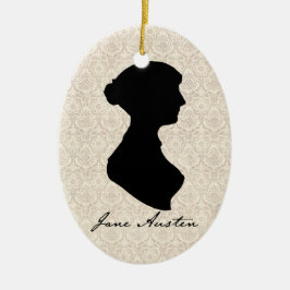 Den Jane Austen silhouetten profilerar Julgransprydnad Keramik