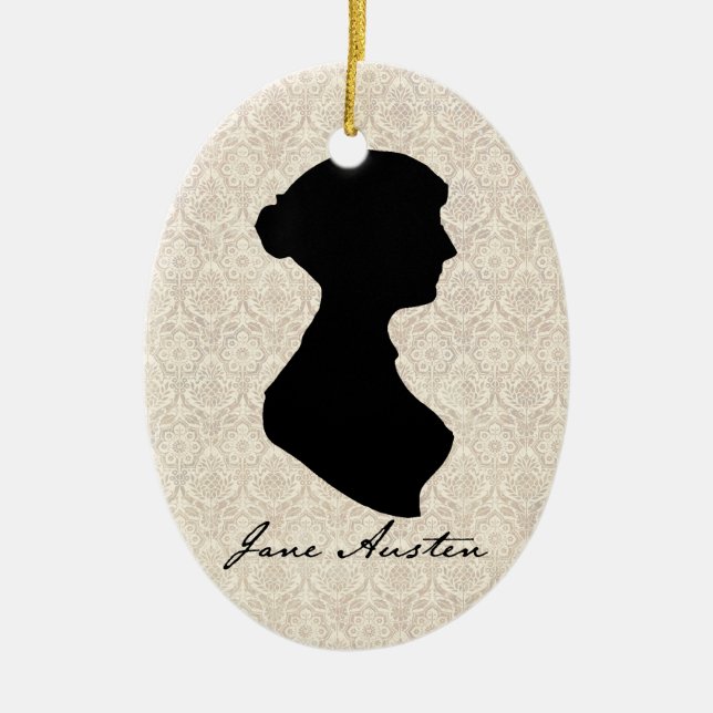 Den Jane Austen silhouetten profilerar Julgransprydnad Keramik (Framsidan)