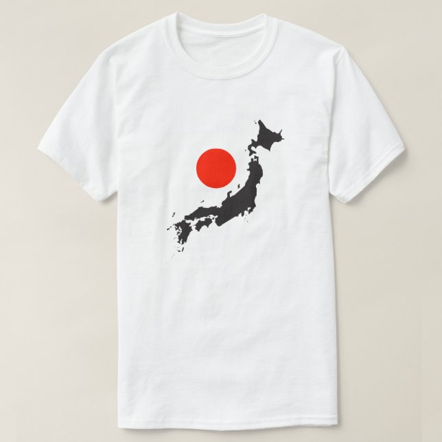Den Japan kartan skisserar och cirklar T-shirt (Design framsida)