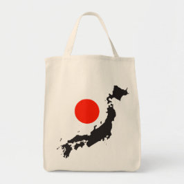 Den Japan kartan skisserar och cirklar Tygkasse