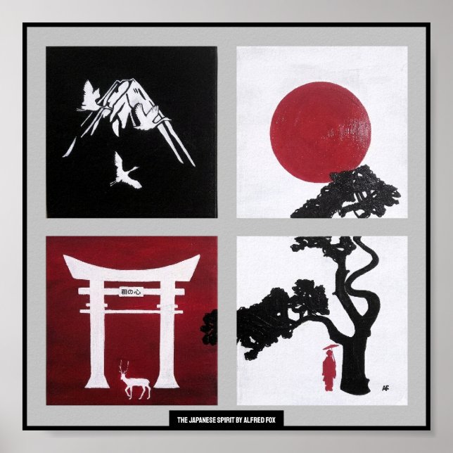 Den japanska andan Målning av Alfred Fox Poster (Framsidan)