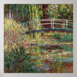 Den japanska bron Claude Monet Poster