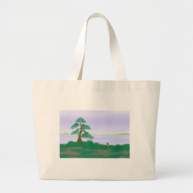 Den japanska fiskaren - hänga lös jumbo tygkasse (Framsidan)