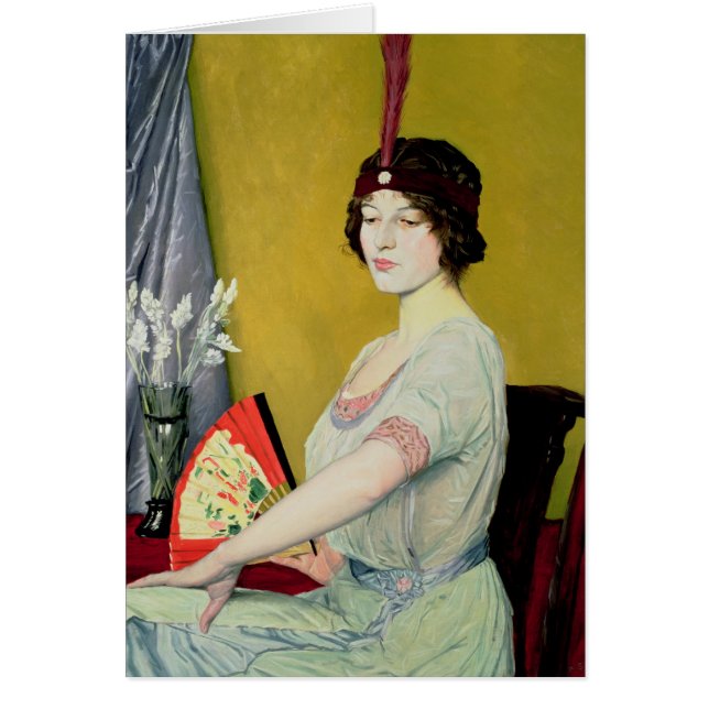 Den japanska fläkten, 1914 hälsningskort (Framsidan)