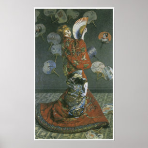 Den japanska kvinnan vid Claude Monet Poster