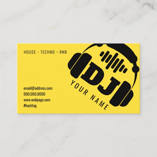 Den jätte- deejayhörlurar täcker visitkort (Framsida)