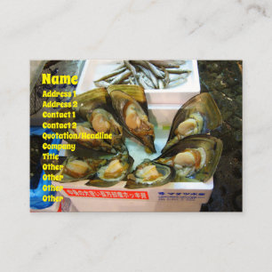 Den jätte- musslaTsukiji fisken marknadsför, Visitkort