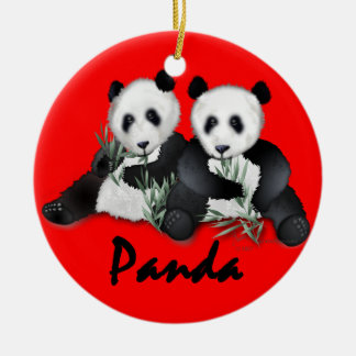 Den jätte- pandaen uthärdar julprydnaden julgransprydnad keramik