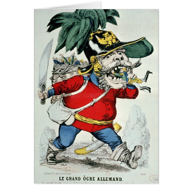 Den jätte- tyska ogren hälsningskort (Framsidan)